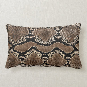 Rectangle Coussin d'accent d'impression de peau de serpent