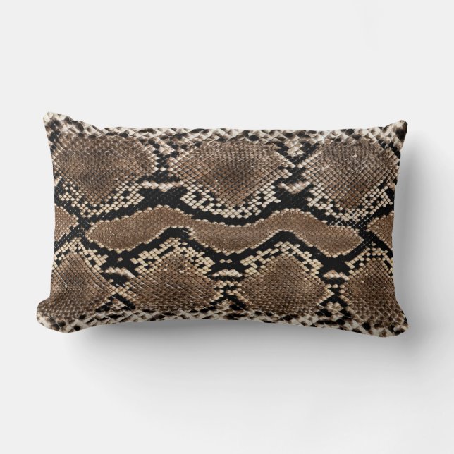 Rectangle Coussin d'accent d'impression de peau de serpent (Recto)