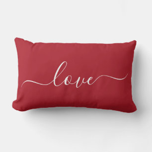 Rectangle Coussin d'amour romantique rouge et blanc