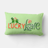 Rectangle Coussin d'amour Shamrock irlandais Green Lovebirds (Verso)
