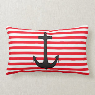 Rectangle Coussin d'Ancre de rouge et de blanc