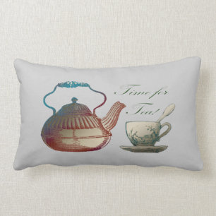 Rectangle Coussin d'art de théière et de tasse de thé
