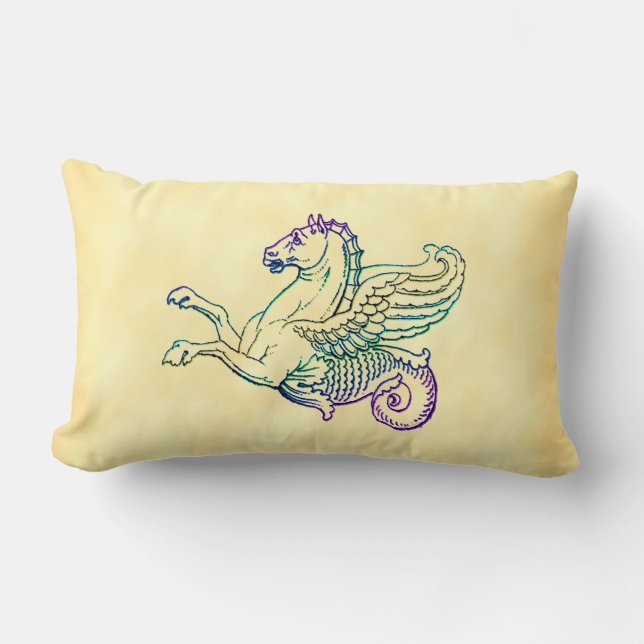 Rectangle Coussin d'art Vintage Hippocampus (Recto)