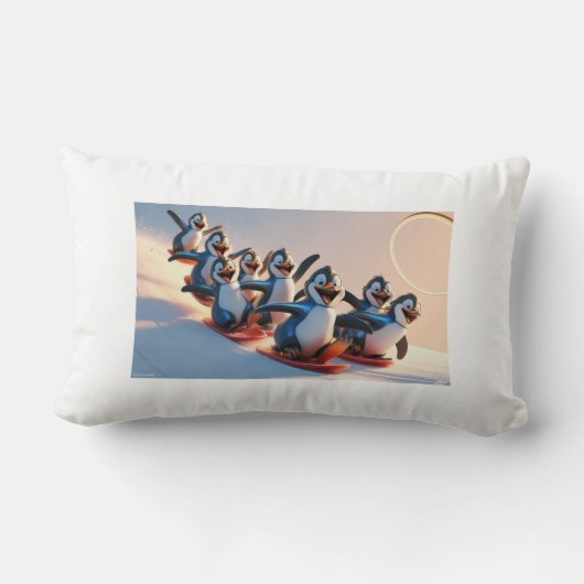 Rectangle Coussin d'aventure glissante Pals de pingouin (Verso)