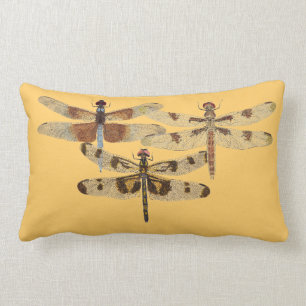 Rectangle Coussin de 3 libellules