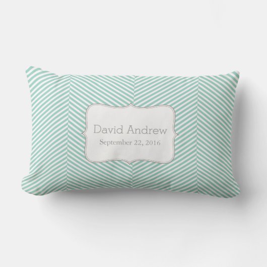 Rectangle Coussin de bébé - motif en arête de poisson bleu (Recto)
