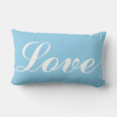 Rectangle Coussin de bois - Amour (bleu clair) (Verso)
