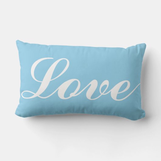 Rectangle Coussin de bois - Amour (bleu clair) (Verso)