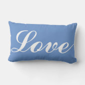Rectangle Coussin de bois - Amour (Bleu de Cornflower) (Verso)