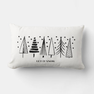 Rectangle Coussin de Bois - Que la neige tombe sur les Pins