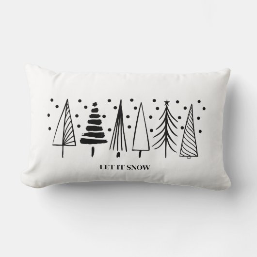 Rectangle Coussin de Bois - Que la neige tombe sur les Pins (Recto)