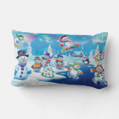 Rectangle Coussin de bonhommes de neige du pays des (Verso)