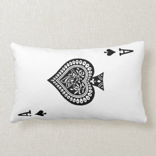 Rectangle Coussin de carte de jeu d'as de pique (dos de