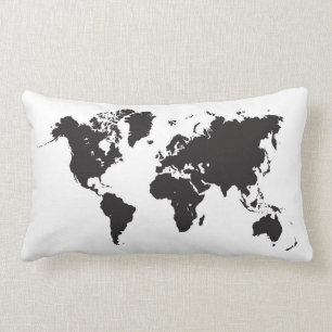 Rectangle coussin de carte du monde