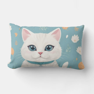 Rectangle Coussin de chat blanc