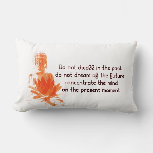 Rectangle Coussin de citation de safran de Bouddha Gautama (Recto)
