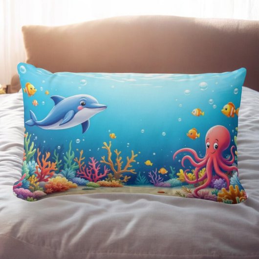 Rectangle Coussin de compagnons aquatiques