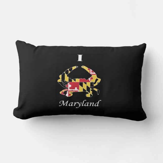 Rectangle Coussin de crabe de drapeau du Maryland (Recto)