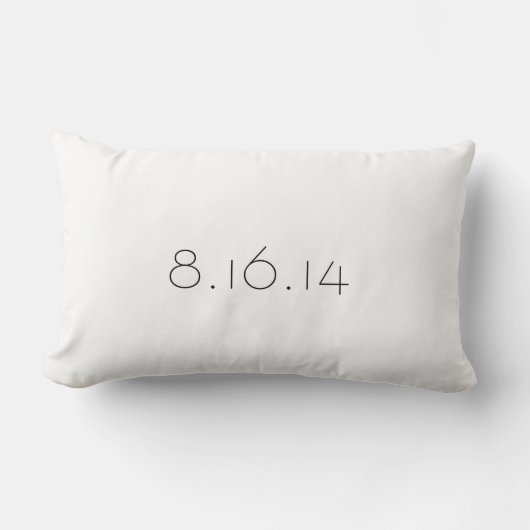 Rectangle coussin de date de mariage (Recto)
