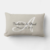 Rectangle coussin de date mariage de monogramme (Recto)