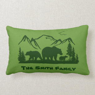 Rectangle Coussin de décor de loge d'ours (personnalisez)