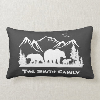 Rectangle Coussin de décor de loge d'ours (personnalisez)
