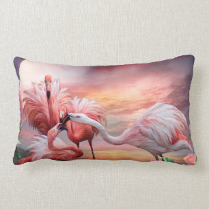 Rectangle Coussin de décorateur d'art de baiser de Flamant