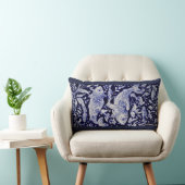 Rectangle Coussin de design en céramique Koi Pond bleu et bl (Chaise)