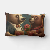 Rectangle Coussin de dessin animé de Saint Valentin (Verso)