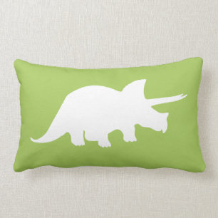 Rectangle Coussin de dinosaure en vert avec les rayures