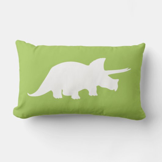 Rectangle Coussin de dinosaure en vert avec les rayures (Recto)