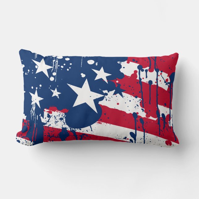 Rectangle Coussin de drapeau de l'Amérique de couleurs (Recto)