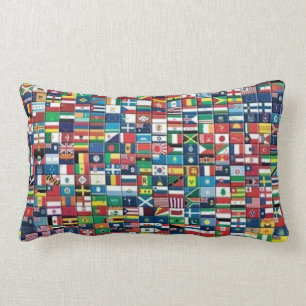 Rectangle Coussin de drapeaux du monde