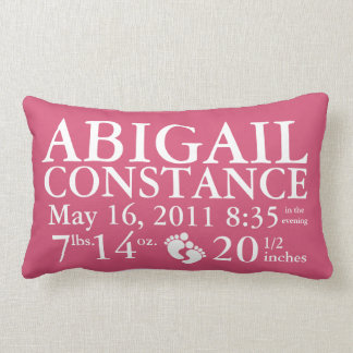 Rectangle Coussin de faire-part de naissance de bébé