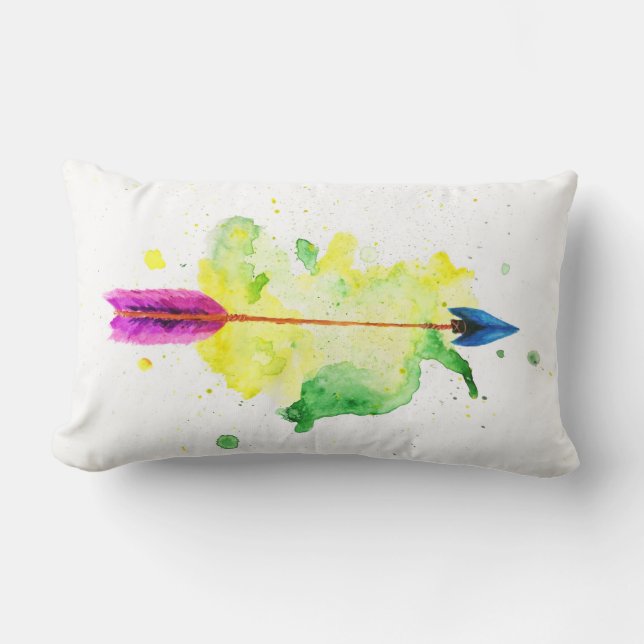 Rectangle Coussin de flèche d'aquarelle (Recto)