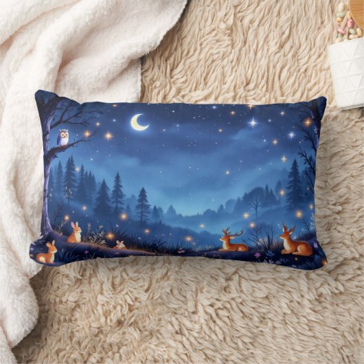 Rectangle Coussin de forêt de nuit (Couverture)