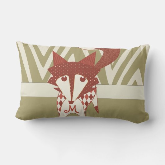 Rectangle Coussin de Fox Stylisé Monogrammé (Verso)