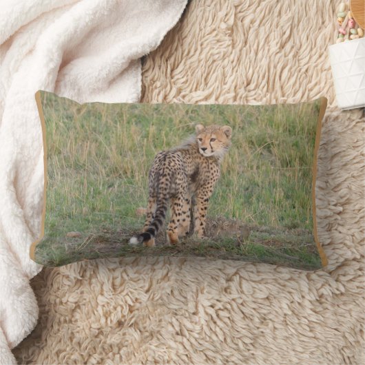 Rectangle Coussin de guépard et bébé éléphant (Couverture)