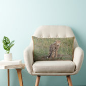 Rectangle Coussin de guépard et bébé éléphant (Chaise)
