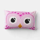 Rectangle Coussin de hibou : Chouette à visage rose (Verso)