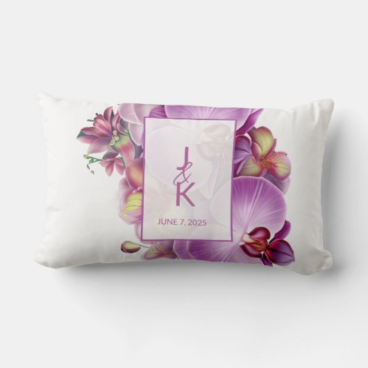 Rectangle Coussin de jet à monogramme de couple (Verso)