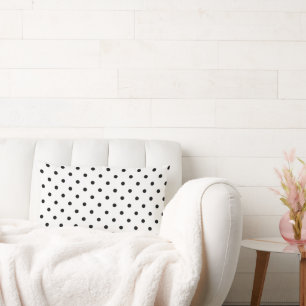 Rectangle Coussin de jet à pois noir et blanc Minimaliste
