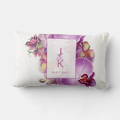 Rectangle Coussin de jet avec monogramme de couple (Verso)