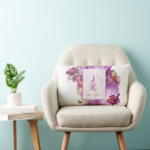 Rectangle Coussin de jet avec monogramme de couple (Chaise)