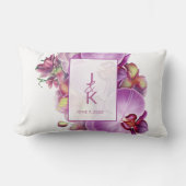 Rectangle Coussin de jet avec monogramme de couple (Recto)