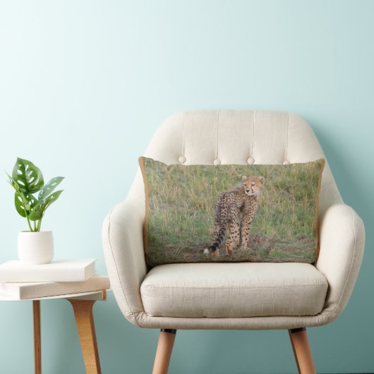 Rectangle Coussin de jet de bébé guépard et éléphant (Chaise)