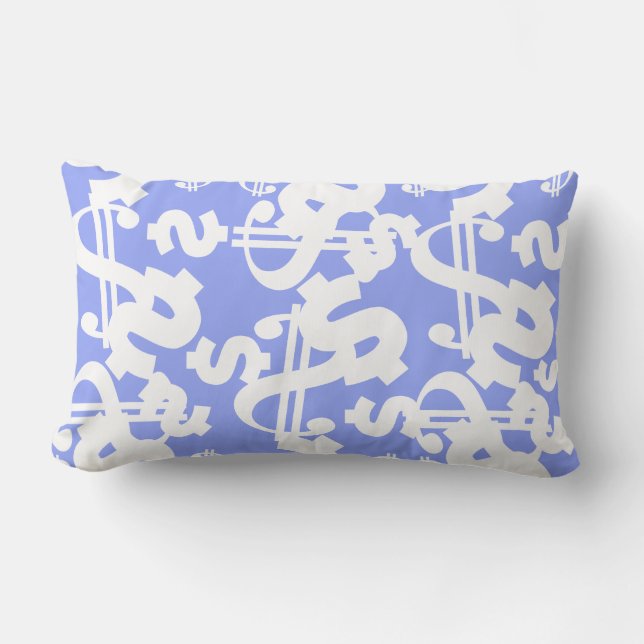 Rectangle Coussin de jet de modèle de dollar d'argent (Recto)