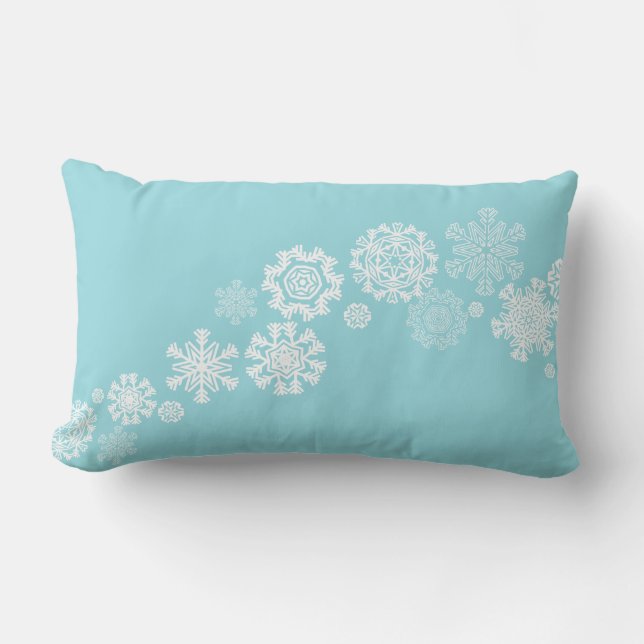 Rectangle Coussin de jet de Noël - Flocons de neige (Recto)
