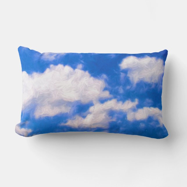 Rectangle Coussin de jet en polyester Clouds, Lombaire (Recto)