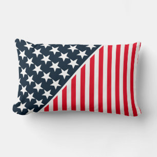 Rectangle Coussin de jet - Étoiles et bandes patriotiques Co